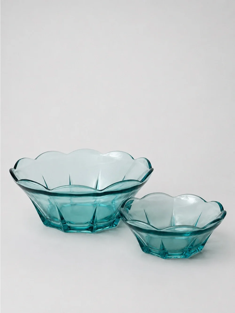 Anchor Hocking Swedish Modern Aquamarine Glass Chip & Dip Dessert Serving Set